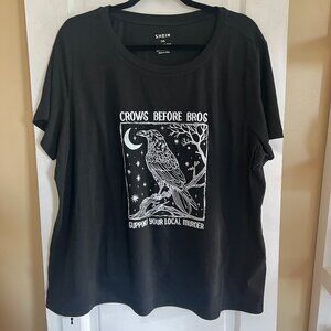 Crows Before Bros Support Your Local Murder Black Tee - 2XL